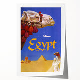 Vintage Egypt Travel Poster – Retro Camel and Pyramids Wall Art