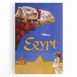 Vintage Egypt Travel Poster – Retro Camel and Pyramids Wall Art