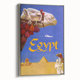 Vintage Egypt Travel Poster – Retro Camel and Pyramids Wall Art