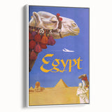 Vintage Egypt Travel Poster – Retro Camel and Pyramids Wall Art