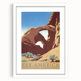 Vintage See America Travel Poster – Retro National Park Art