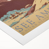 Vintage See America Travel Poster – Retro National Park Art