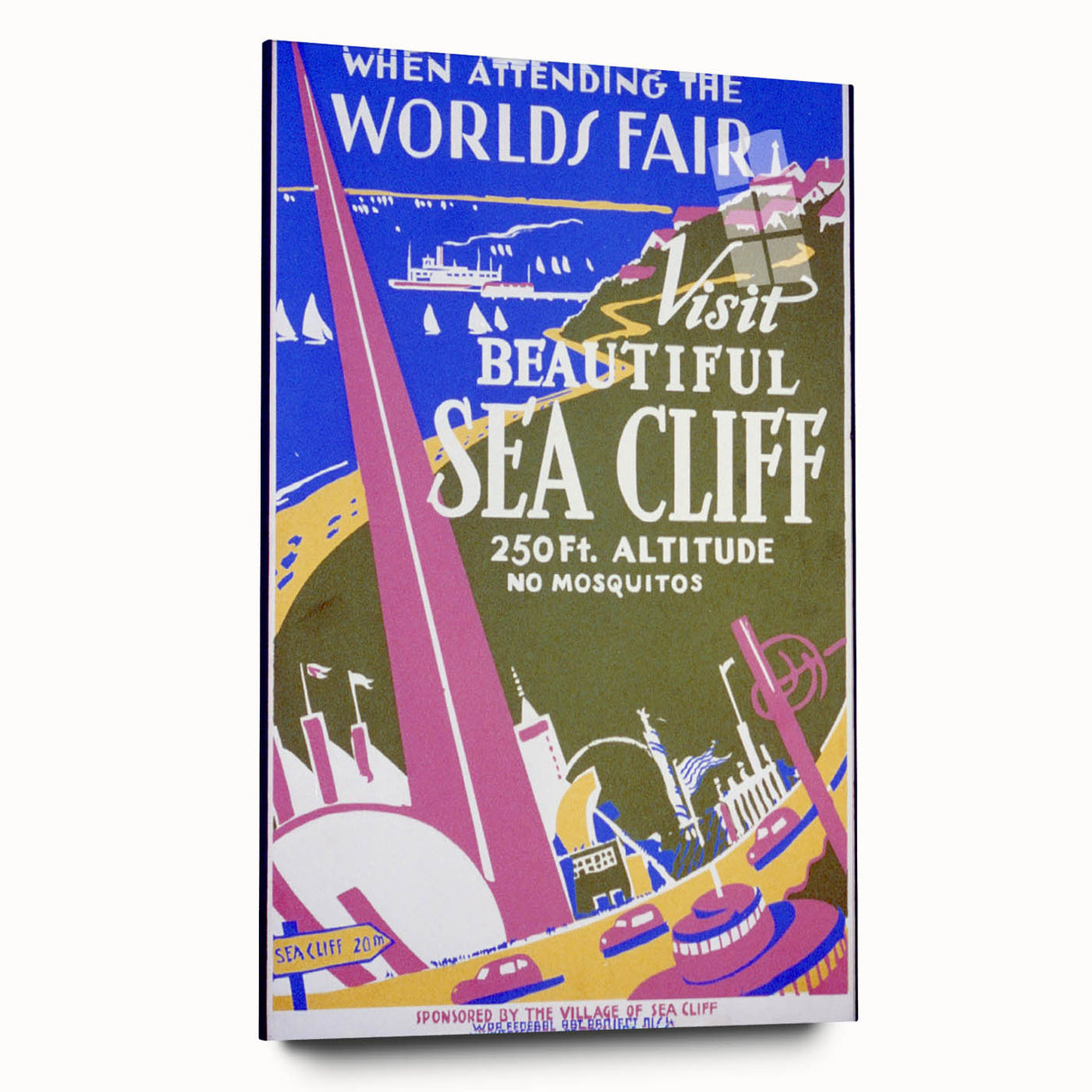 Vintage Sea Cliff Travel Poster – Retro World's Fair Art