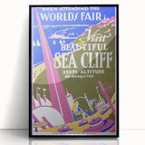 Vintage Sea Cliff Travel Poster – Retro World's Fair Art