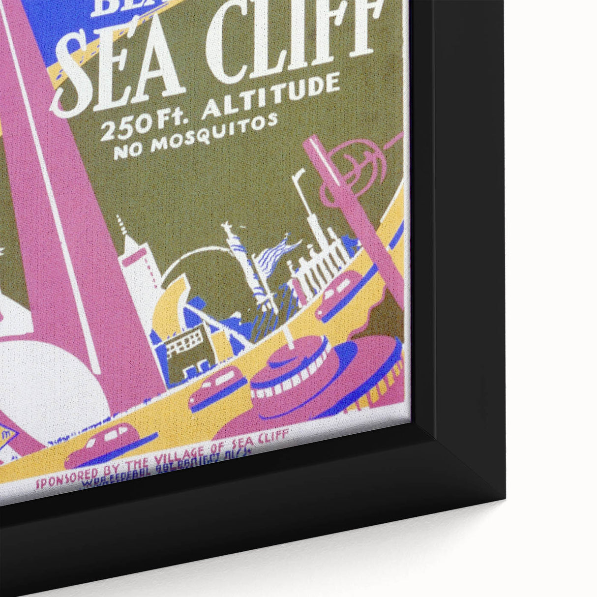 Vintage Sea Cliff Travel Poster – Retro World's Fair Art