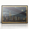 NYC Skyline at Night Poster – Vintage Brooklyn Bridge Art