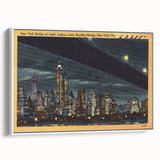 NYC Skyline at Night Poster – Vintage Brooklyn Bridge Art