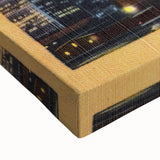 NYC Skyline at Night Poster – Vintage Brooklyn Bridge Art