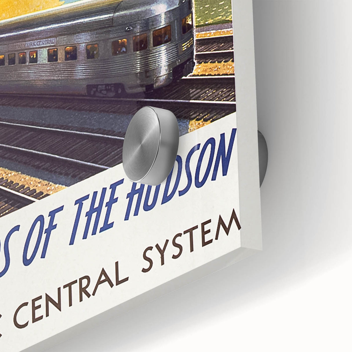 Vintage Hudson River Train Poster – Retro New York Travel Art
