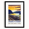 Vintage Hudson River Train Poster – Retro New York Travel Art