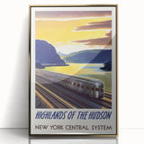 Vintage Hudson River Train Poster – Retro New York Travel Art