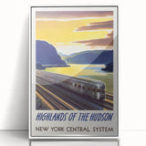 Vintage Hudson River Train Poster – Retro New York Travel Art