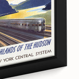 Vintage Hudson River Train Poster – Retro New York Travel Art