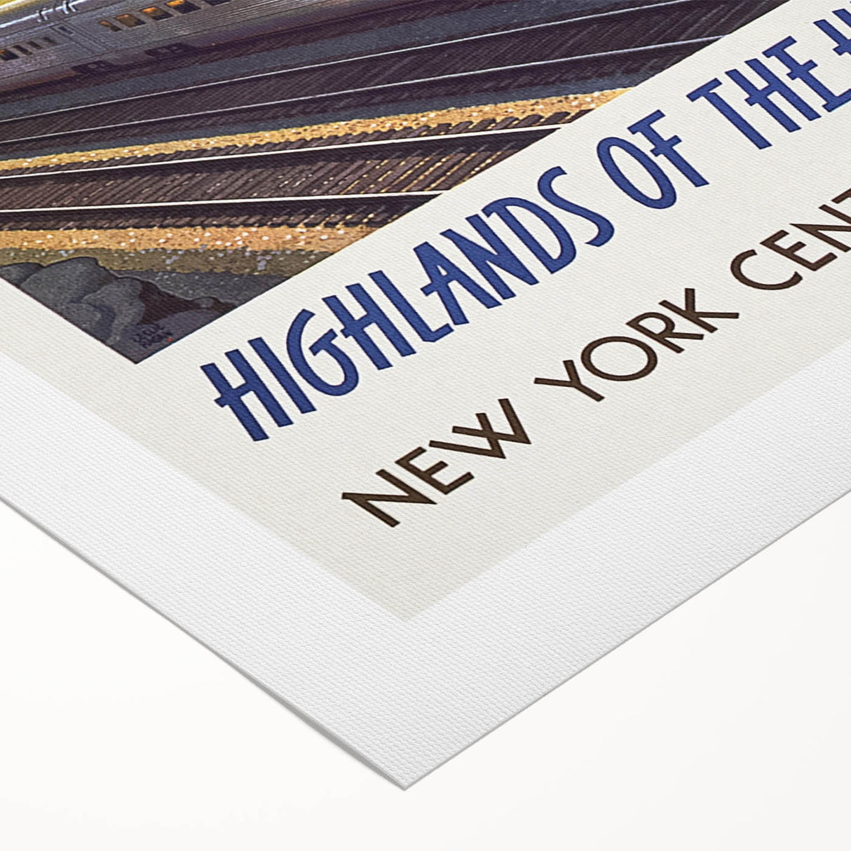 Vintage Hudson River Train Poster – Retro New York Travel Art