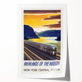 Vintage Hudson River Train Poster – Retro New York Travel Art