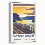 Vintage Hudson River Train Poster – Retro New York Travel Art