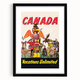 Vintage Canada Travel Poster – Retro Vacations Unlimited Art
