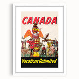 Vintage Canada Travel Poster – Retro Vacations Unlimited Art