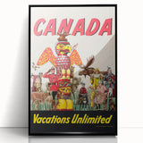 Vintage Canada Travel Poster – Retro Vacations Unlimited Art
