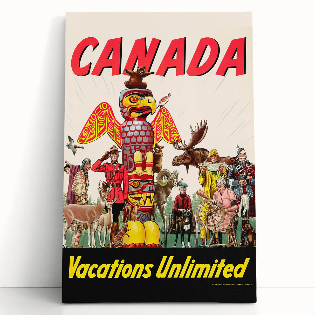 Vintage Canada Travel Poster – Retro Vacations Unlimited Art