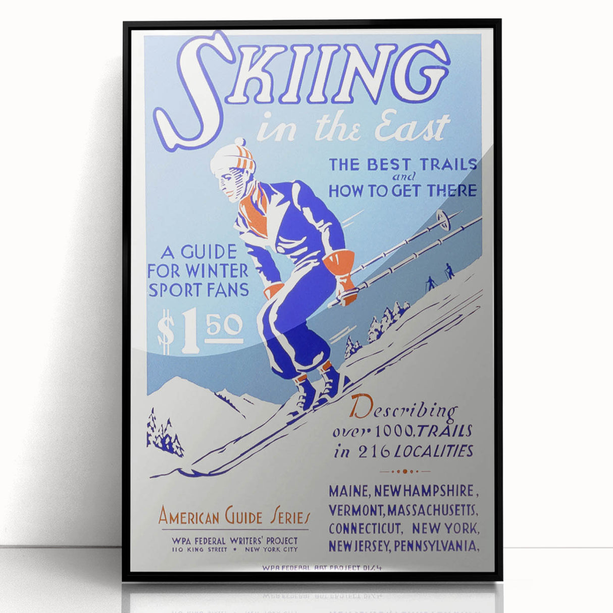 Vintage Skiing in the East Poster – Retro Winter Travel Art