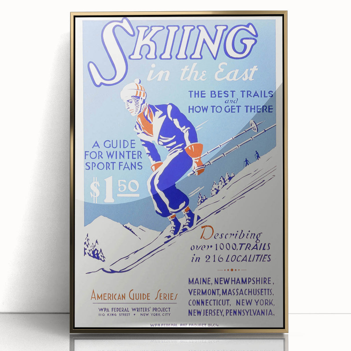 Vintage Skiing in the East Poster – Retro Winter Travel Art
