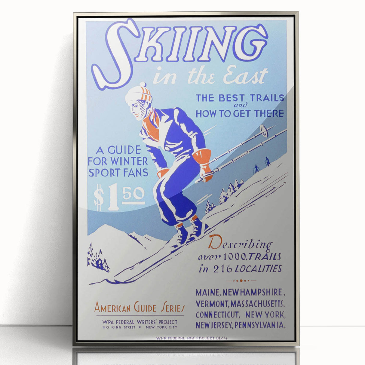 Vintage Skiing in the East Poster – Retro Winter Travel Art