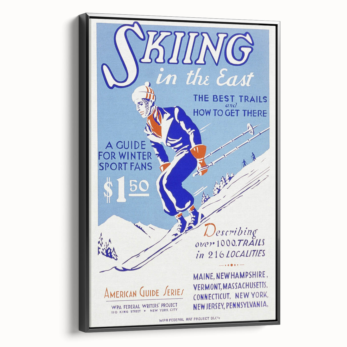 Vintage Skiing in the East Poster – Retro Winter Travel Art