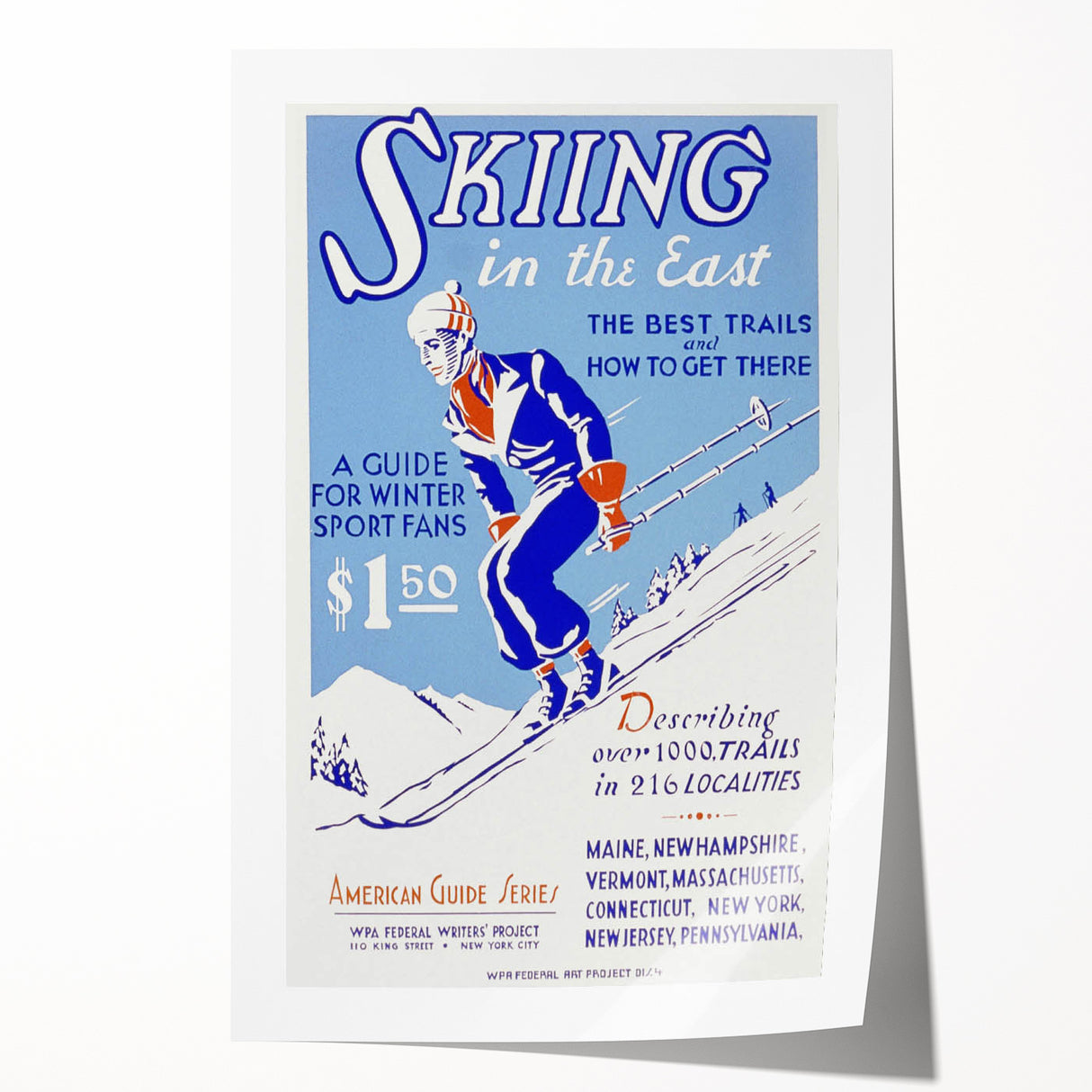 Vintage Skiing in the East Poster – Retro Winter Travel Art