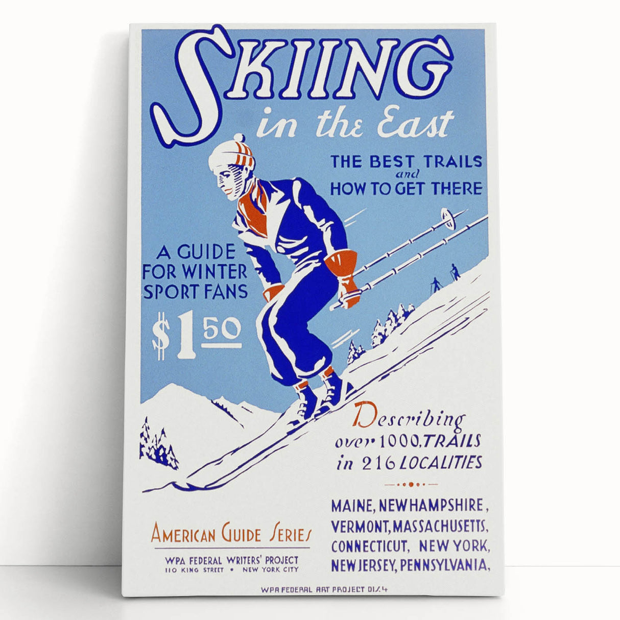 Vintage Skiing in the East Poster – Retro Winter Travel Art