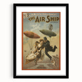 Vintage Airship Poster – Retro Musical Comedy Travel Art