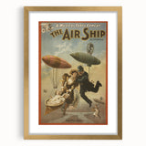 Vintage Airship Poster – Retro Musical Comedy Travel Art