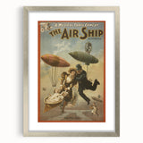 Vintage Airship Poster – Retro Musical Comedy Travel Art