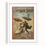 Vintage Airship Poster – Retro Musical Comedy Travel Art