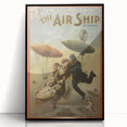 Vintage Airship Poster – Retro Musical Comedy Travel Art