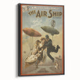 Vintage Airship Poster – Retro Musical Comedy Travel Art