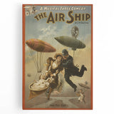 Vintage Airship Poster – Retro Musical Comedy Travel Art