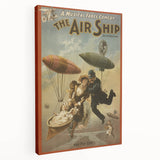 Vintage Airship Poster – Retro Musical Comedy Travel Art