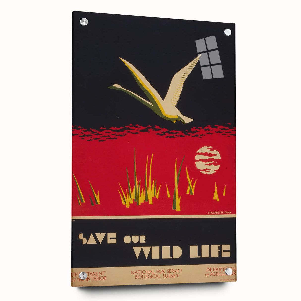 Vintage Wildlife Poster – Retro Save Our Wildlife Travel Art