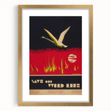 Vintage Wildlife Poster – Retro Save Our Wildlife Travel Art