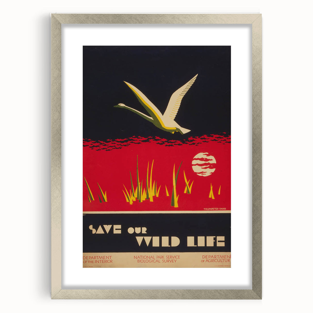 Vintage Wildlife Poster – Retro Save Our Wildlife Travel Art