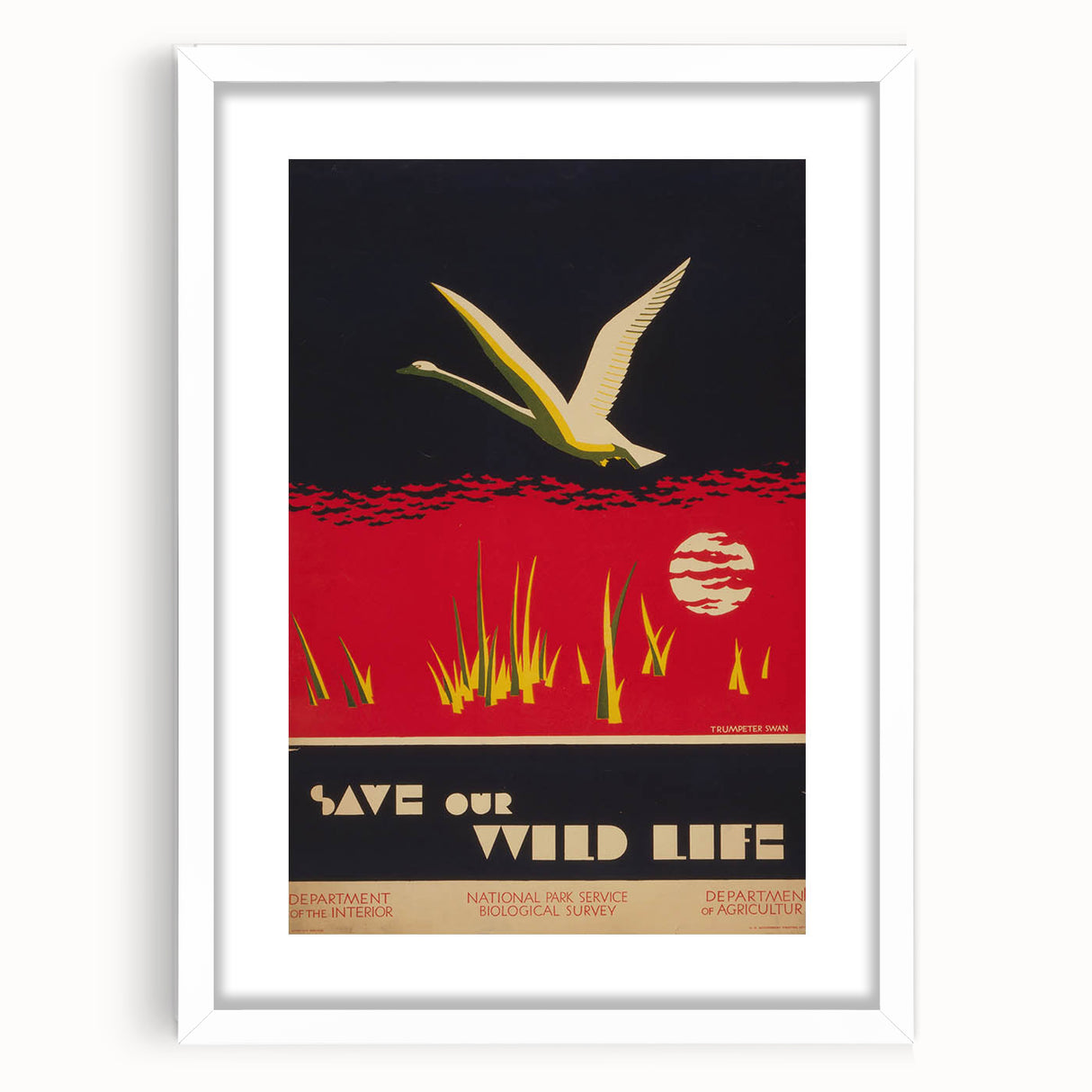 Vintage Wildlife Poster – Retro Save Our Wildlife Travel Art