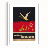 Vintage Wildlife Poster – Retro Save Our Wildlife Travel Art