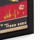 Vintage Wildlife Poster – Retro Save Our Wildlife Travel Art