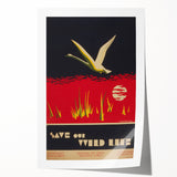 Vintage Wildlife Poster – Retro Save Our Wildlife Travel Art