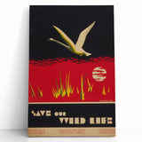 Vintage Wildlife Poster – Retro Save Our Wildlife Travel Art