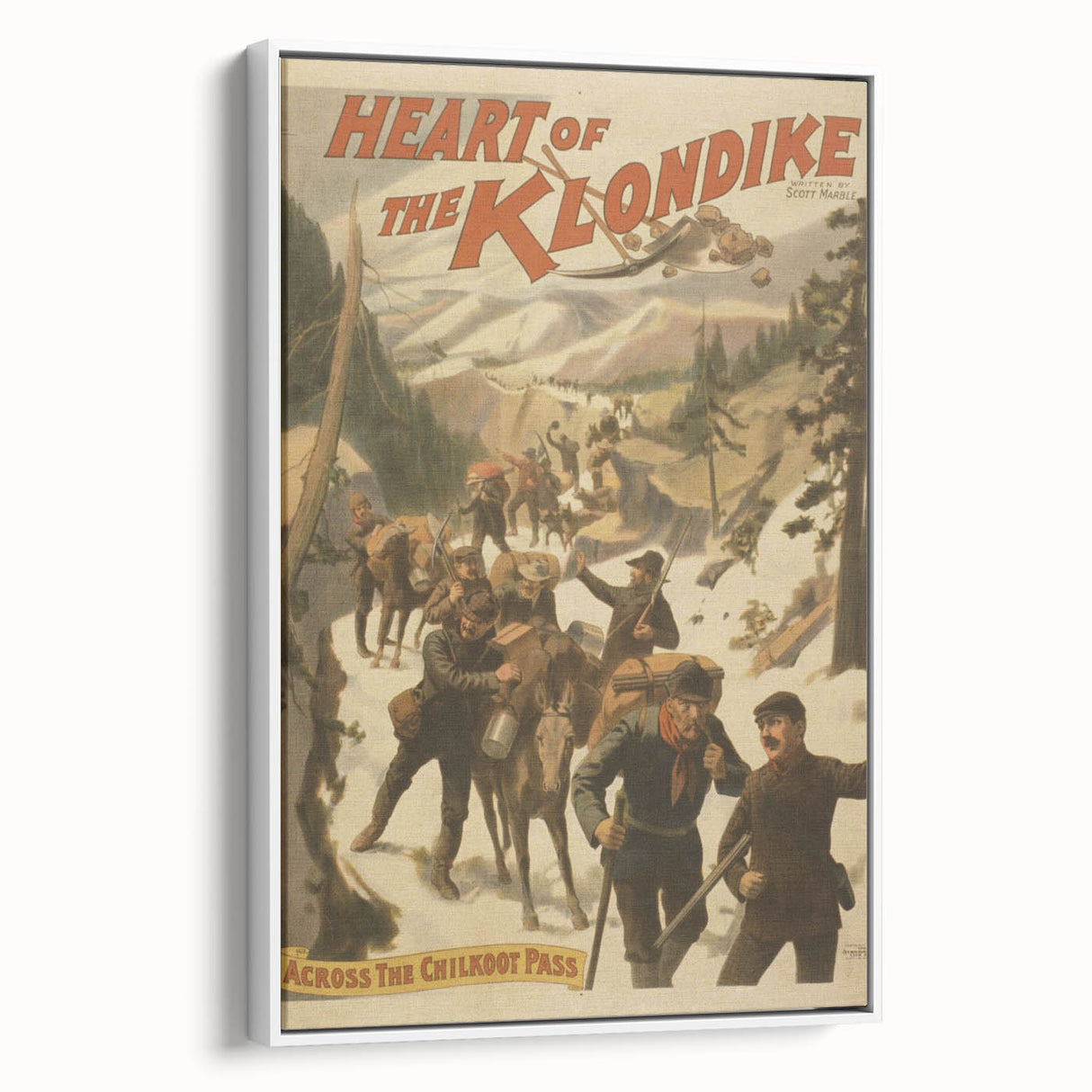 Vintage Klondike Travel Poster – Retro Gold Rush Adventure Art