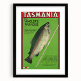 Vintage Tasmania Fishing Poster – Retro Angler’s Paradise Art