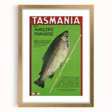 Vintage Tasmania Fishing Poster – Retro Angler’s Paradise Art
