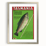 Vintage Tasmania Fishing Poster – Retro Angler’s Paradise Art